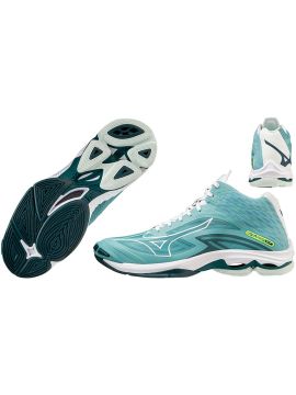 Кроссовки д/волейбола Wave Lightning Z7Mid (StoneBlue/Wht/NeoLime)