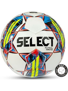 Мяч футзал. SELECT Futsal Mimas, р.4, Basic, 32 пан, ПУ, руч.сш, бел-сине-красн.