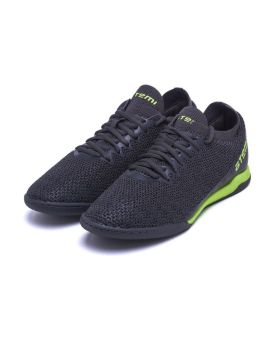 Бутсы футбольные ATEMI, INDOOR KIDS, цв. серый/ярко-салатовый