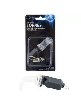 Свисток TORRES пласт. без шарика шнурок с карабином