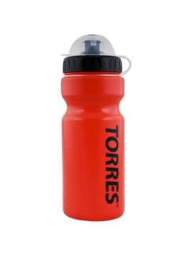 Бутылка д/воды TORRES 550 мл, крышка с колп., пласт., красная, черная крышка