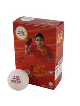 Мяч для наст. тенниса Double Fish 3***, World Cup, диам. V40+мм, ITTF Appr,плаcтик,упак.6 шт,