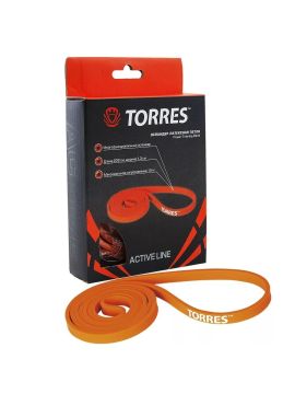Эспандер TORRES латексная петля длина 208 см, шир.1,3 см, сопротивление 15 кг,оранж.