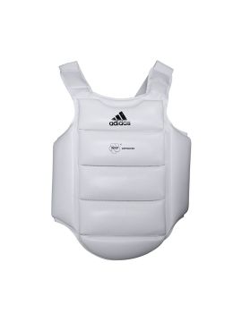 Защита корпуса детская Body Protector WKF белая с черным логотипом (S)