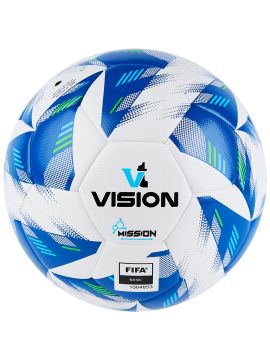 Мяч футб. VISION Mission, р.4, FIFA Basic, PU, 32 пан, гибрид.,бело-синий