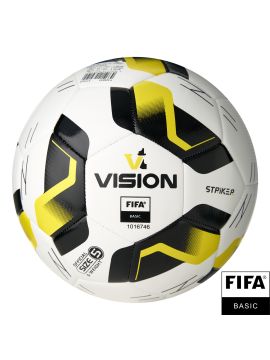 Мяч футб. VISION Striker FIFA, р.5, 32 пан.,гл.TPU,2подкл. слой, маш.сш., бело-черно-желтый
